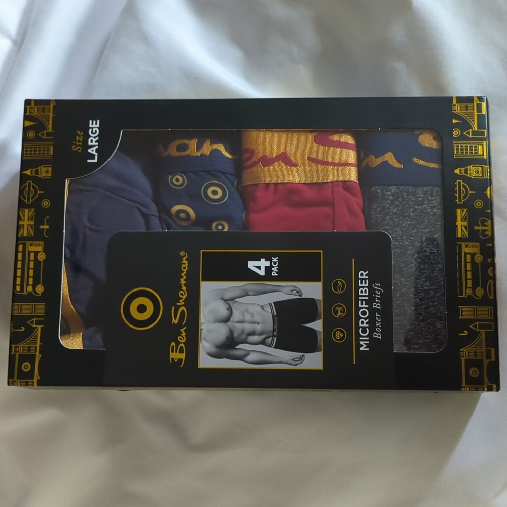 Men's Four Pack Ben Sherman Boxer Briefs L